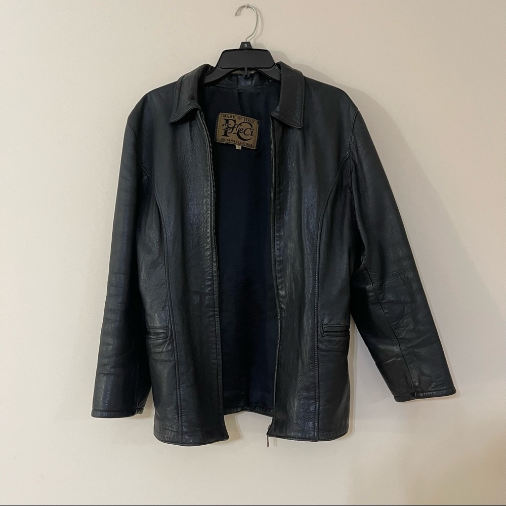 Black real leather jacket